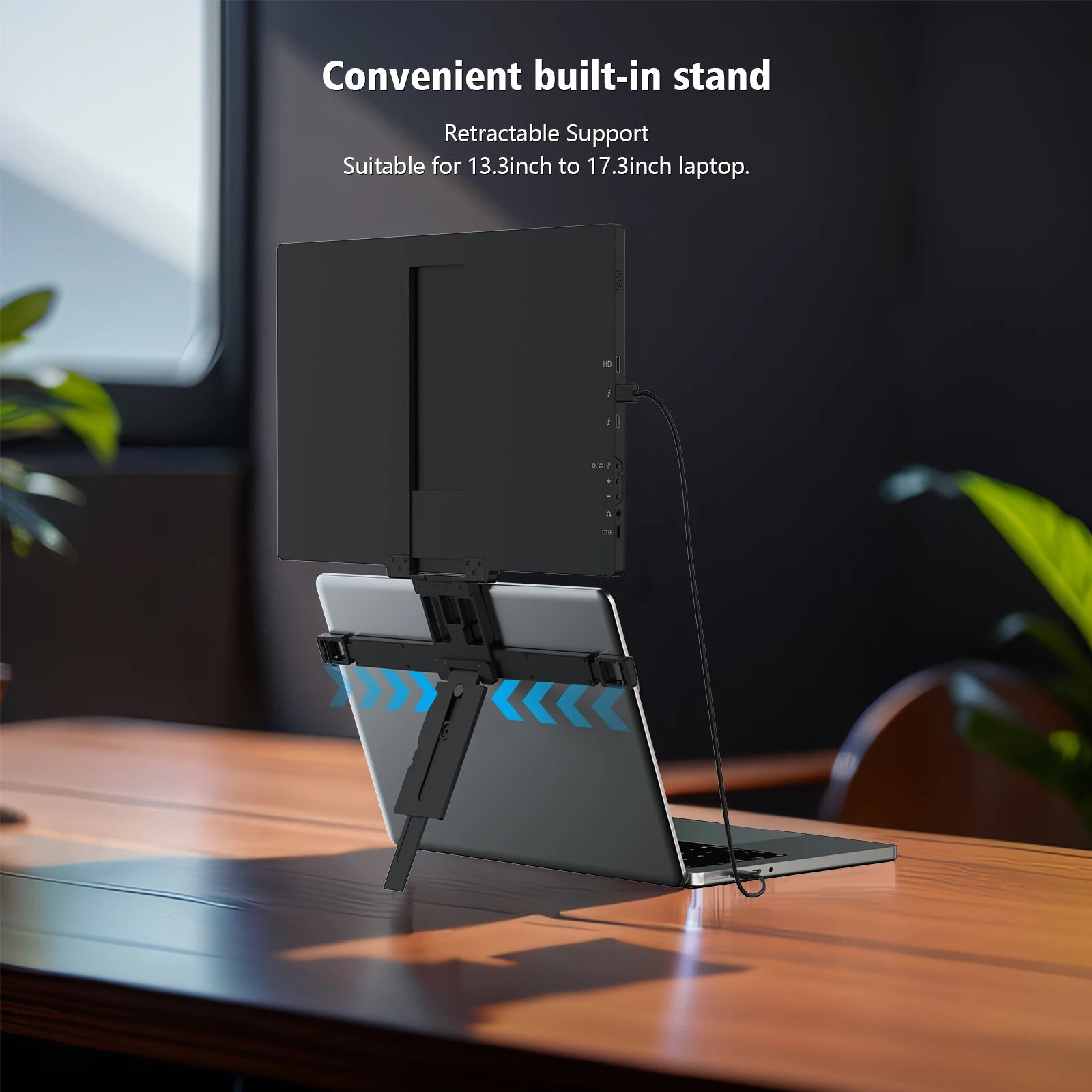 ZEUSLAP 2.5K QHD Portable Stacked Monitor | Kickstand, Travel Display