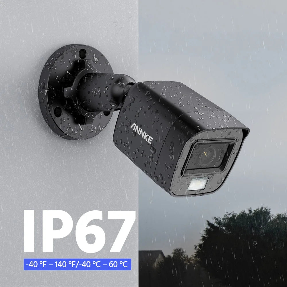 ANNKE 6MP HD IP67 Weatherproof Two Way Audio in Cameras Kit Indoor Outdoor H.265+ Analog CCTV Security Camera Built in Mic