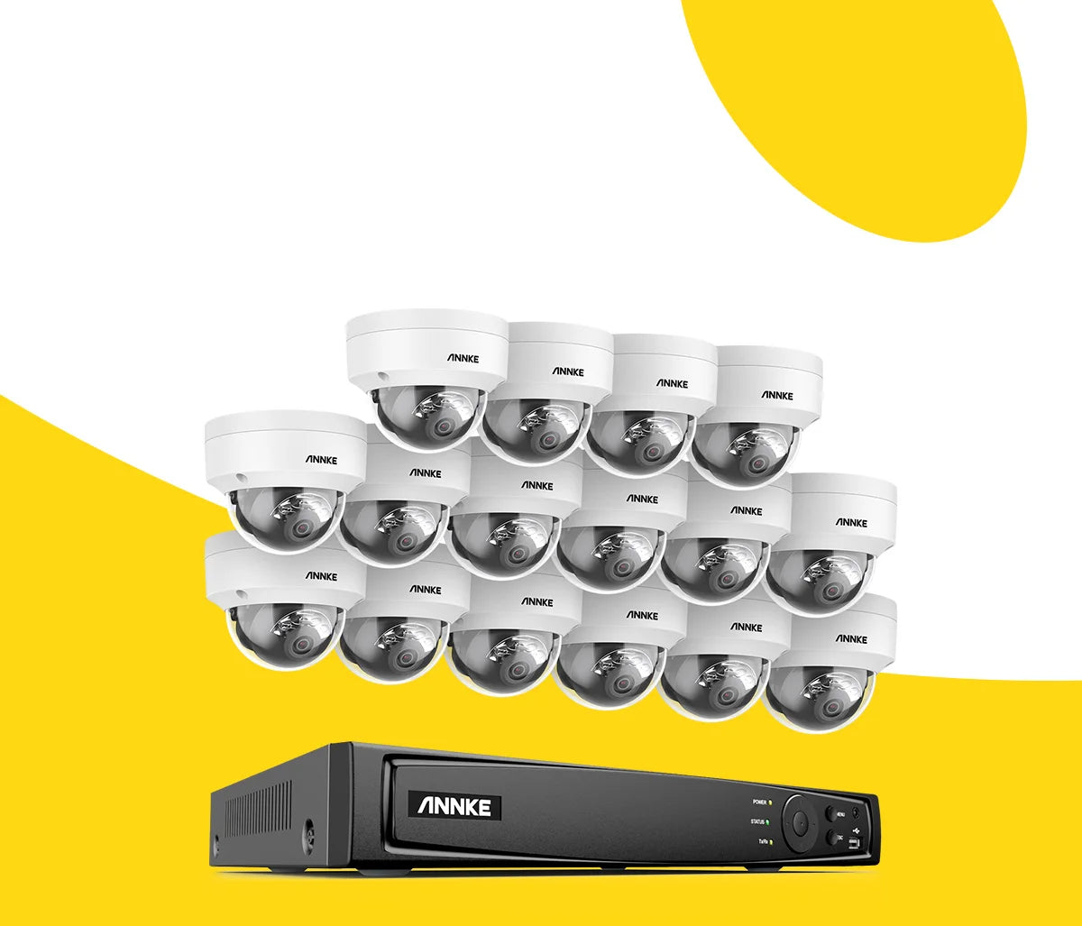 ANNKE 4K 8MP PoE CCTV System | 16CH H.265 NVR, 16× 8MP EXIR Cameras, 30m Night Vision