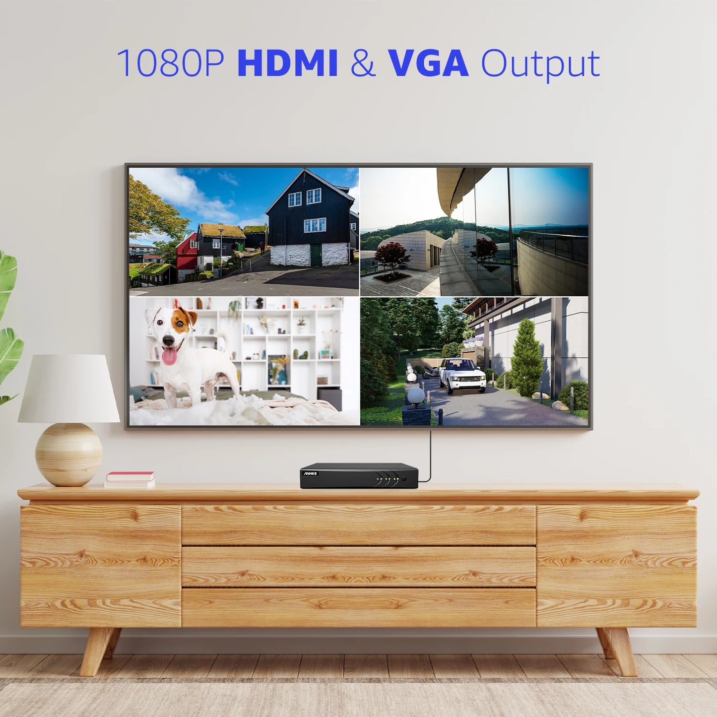 ANNKE 1080P CCTV System | 8CH 5MP DVR, 8× IP65 Ball Cameras, Human Detection