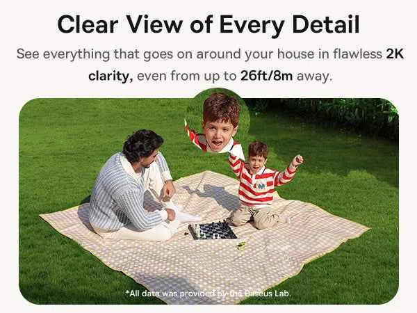 Baseus Security Protection N1 Plus 2K Outdoor Camera Wireless Home Camera Night Vision Color and Alarm 16TB Expandable 2-Cam Kit - Limetastore
