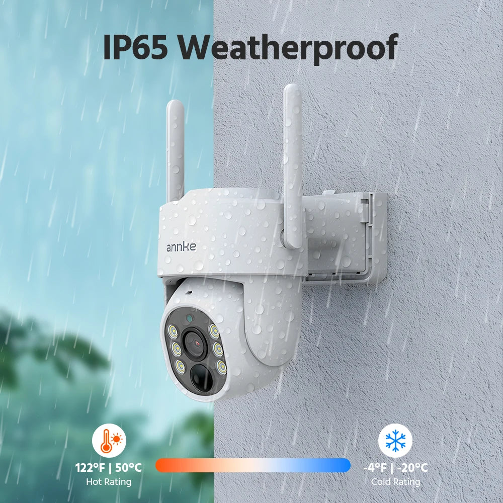 ANNKE 4MP Solar CCTV System | 10CH NVR, 5MP PTZ WiFi Cameras, PIR & Color Night Vision