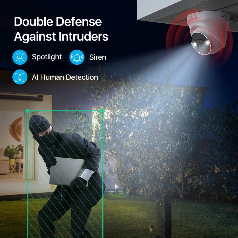 ZOSI 4K 8MP PoE Security Camera System – 8CH H.265+ NVR with 5MP/8MP Outdoor IP Cameras | AI Human/Vehicle Detection & Full‑Color Night Vision | Home & Business CCTV Kit