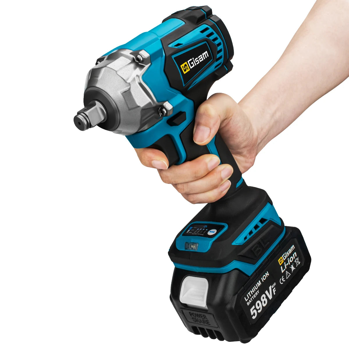 Gisam 1200N.m Brushless Impact Wrench 1/2" for Makita 18V