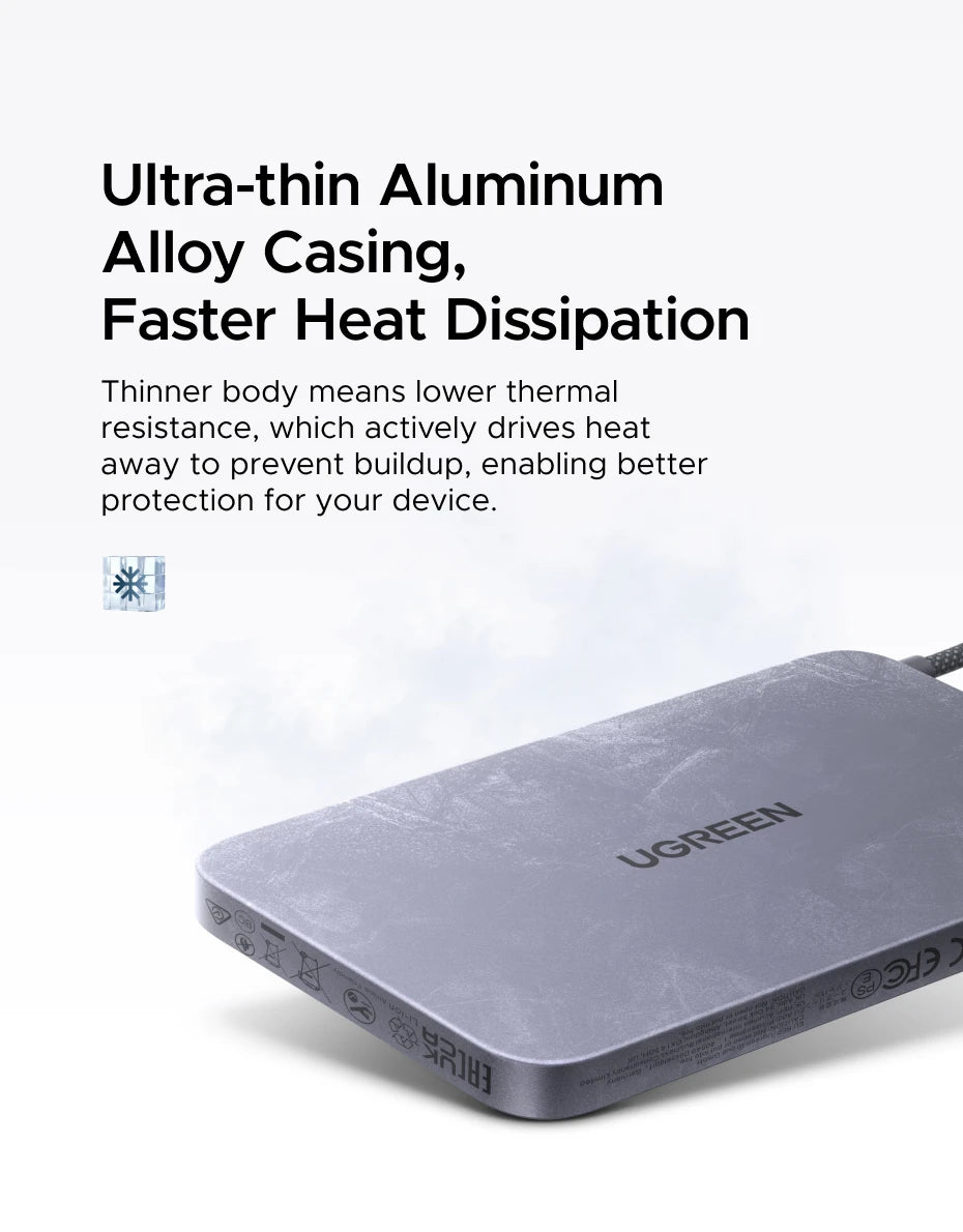 UGREEN Ultra‑Slim 30W 10000mAh Magnetic Power Bank – Wireless Qi2