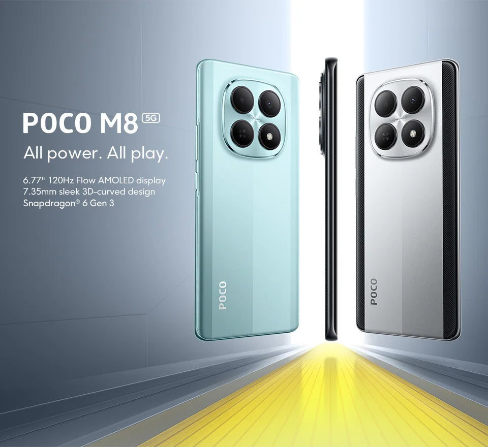 【World Premiere】POCO M8 5G Smartphone Global Version Snapdragon® 6 Gen 3 6.77" 120Hz Display 50MP Camera 5520mAh 45W NFC - Limetastore