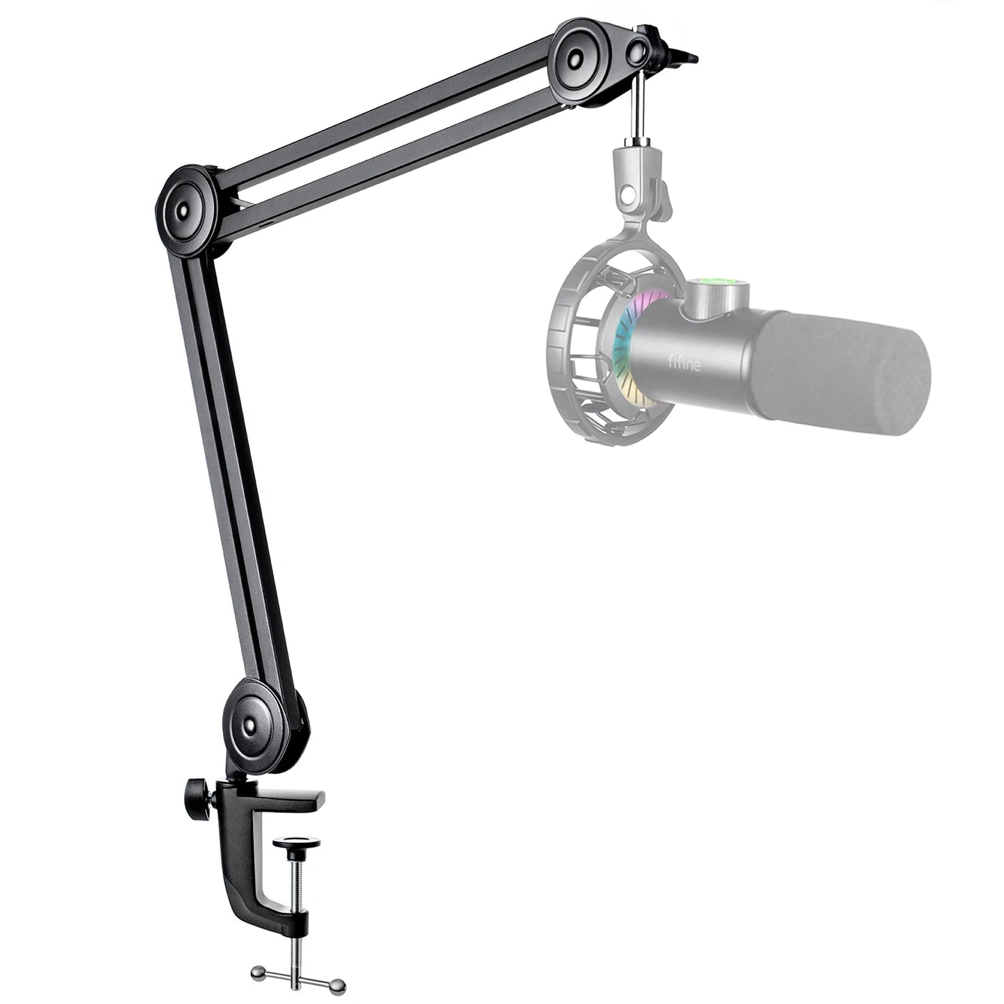 FIFINE BM63W White Heavy-Duty Microphone Boom Arm | Adjustable Articulated Stand