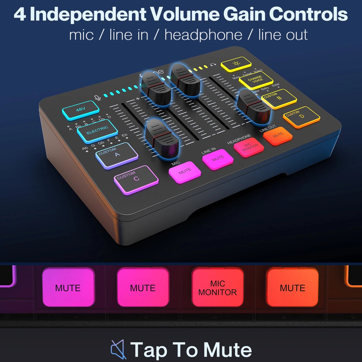 FIFINE AmpliGame SC3 USB Gaming Mixer – XLR Microphone Interface