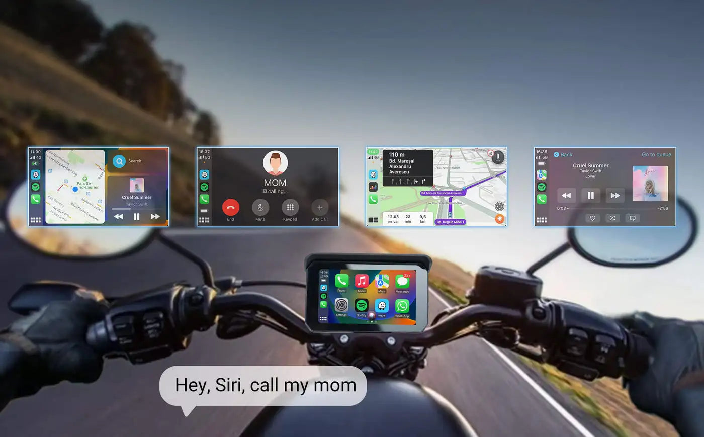 OTTOCAST Lite C5 Motorcycle Wireless CarPlay GPS Display
