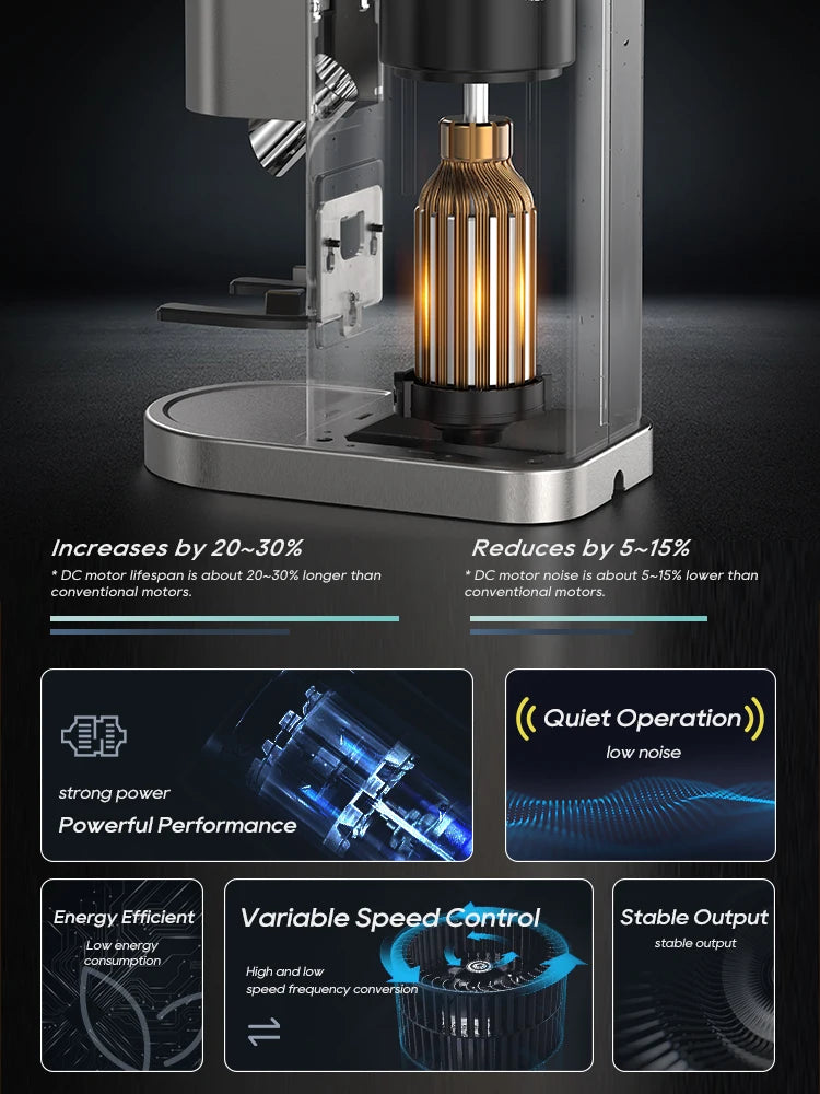 HiBREW G7 – avtomatski električni mlinček za kavo | 48-stopenjsko natančno mletje | prozoren rezervoar za zrna