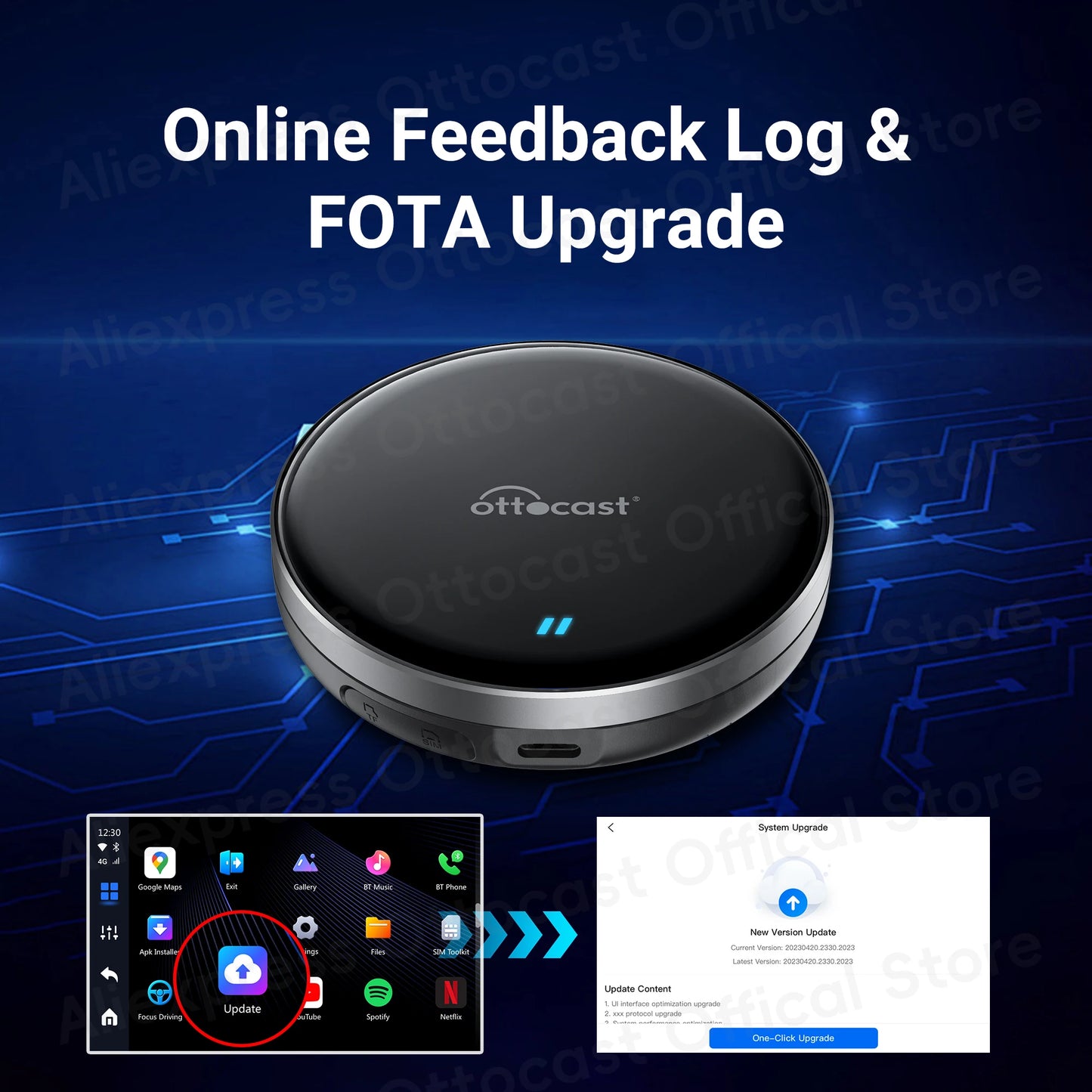 OTTOCAST P3 Lite 4+64G Wireless CarPlay Android AI Box