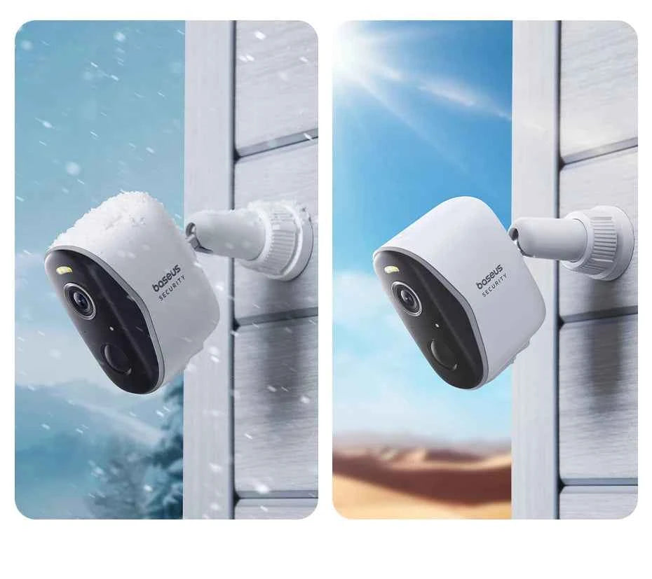 Baseus Security Protection Outdoor Camera N1 Series 2K 2-Cam Kit Wireless Home Security 210-Day Battery Life HomeKit 16TB Memory - Limetastore