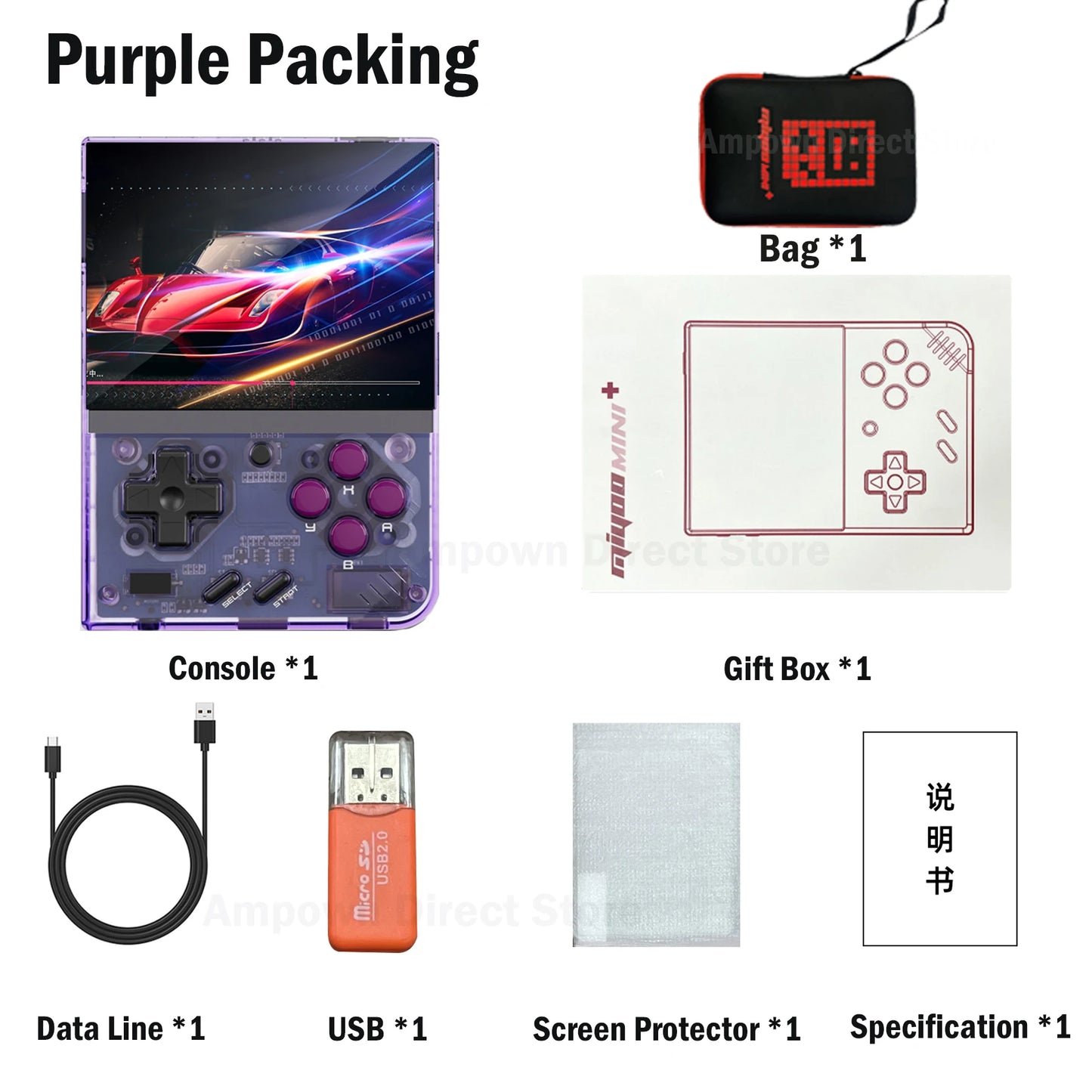 AMPOWN Miyoo Mini Plus Handheld Game Players 3.5'' IPS OCA Linux System Consoles Portable Retro Video Game Wireless Emulator - Limetastore