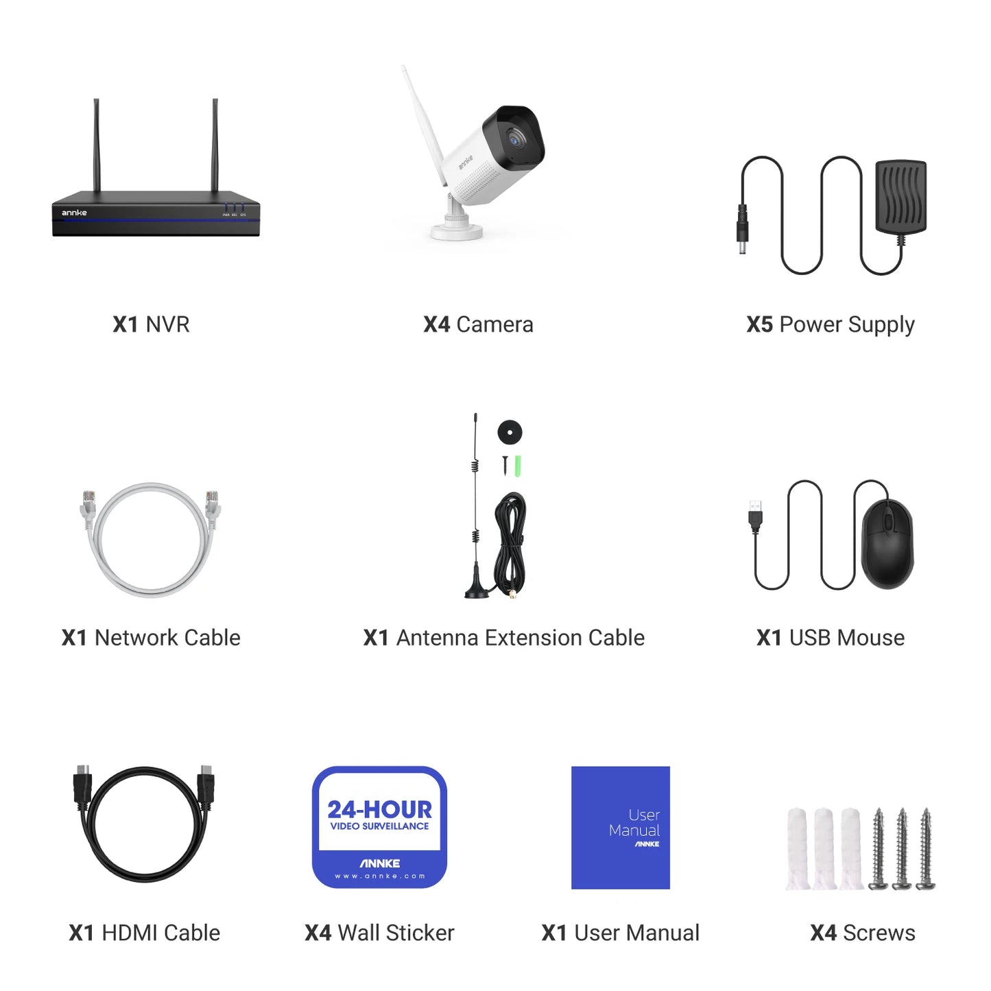 ANNKE 8MP Wireless CCTV System | 16CH NVR, 4K WiFi Cameras, Two‑Way Audio