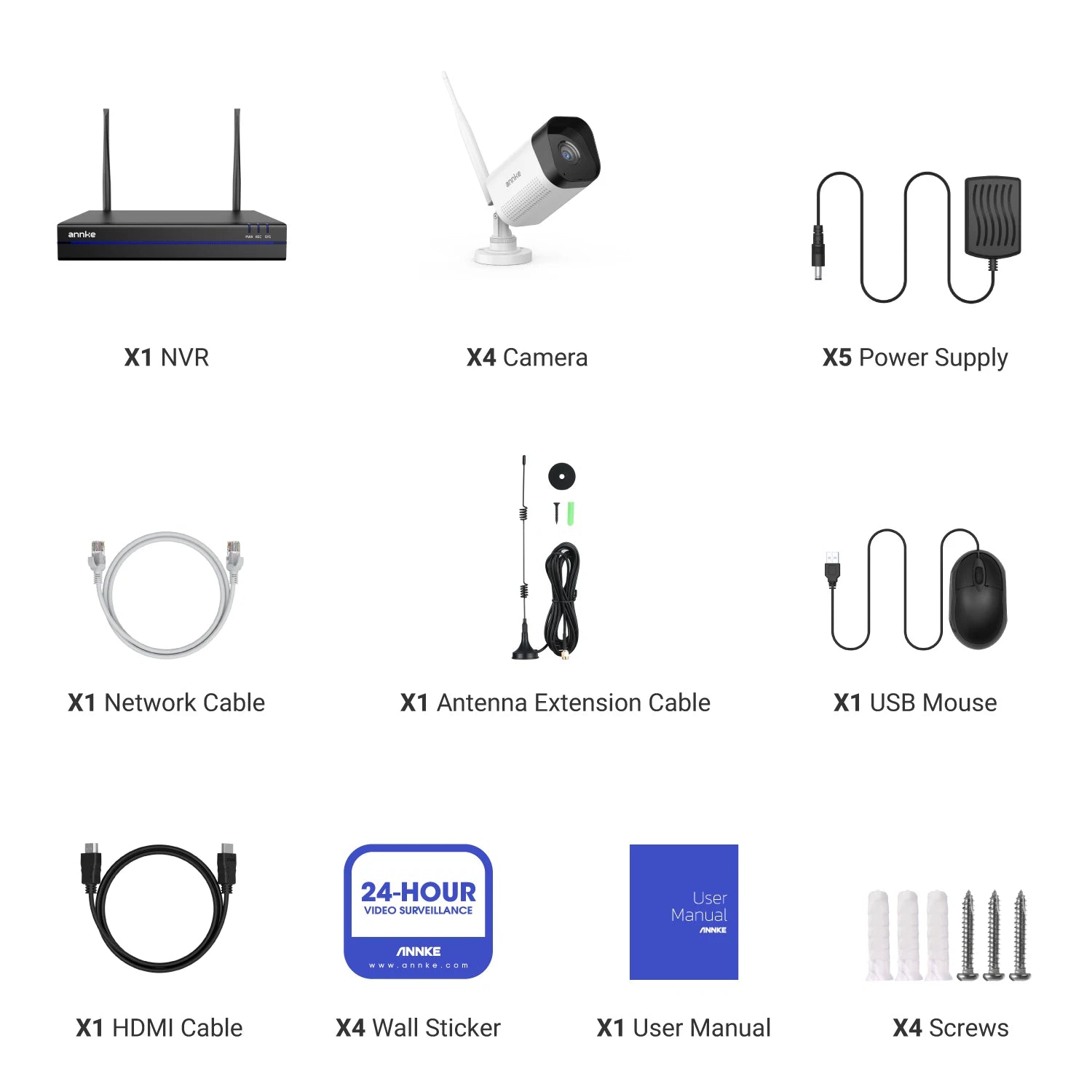 ANNKE 8MP Wireless CCTV System | 16CH NVR, 4K WiFi Cameras, Two‑Way Audio