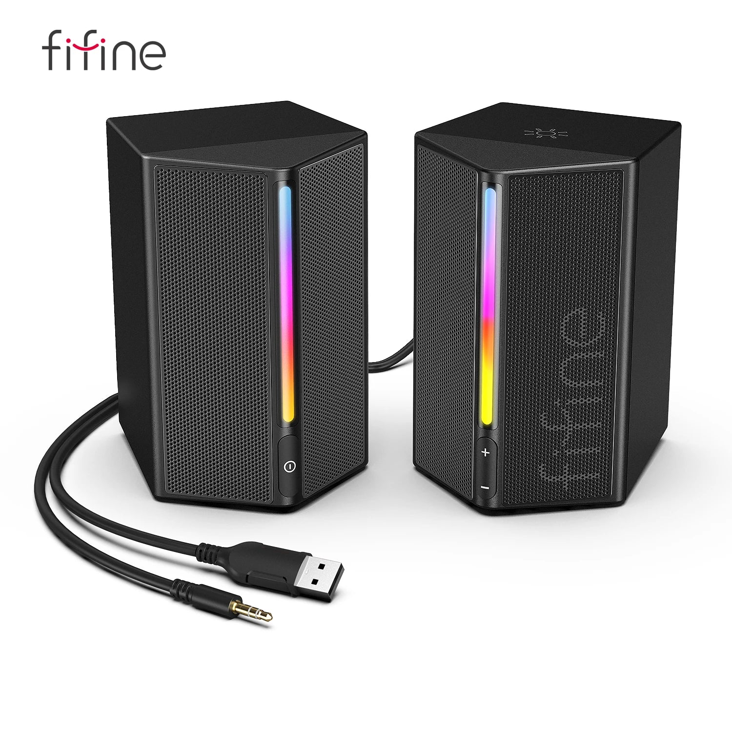 FIFINE A20 RGB Gaming Speakers | Immersive Stereo Desktop Audio