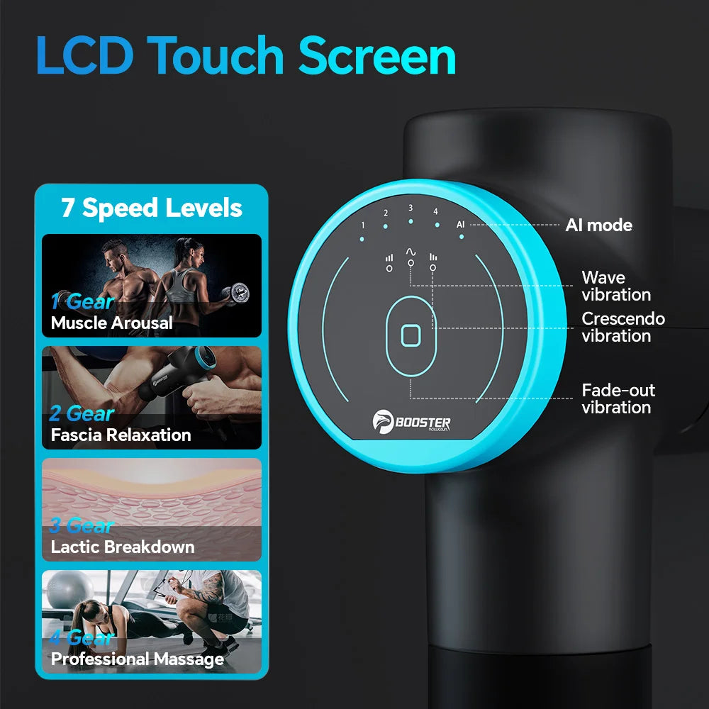 Booster M2‑12V – Professional LCD Massage Gun | Deep‑Tissue Muscle Massager