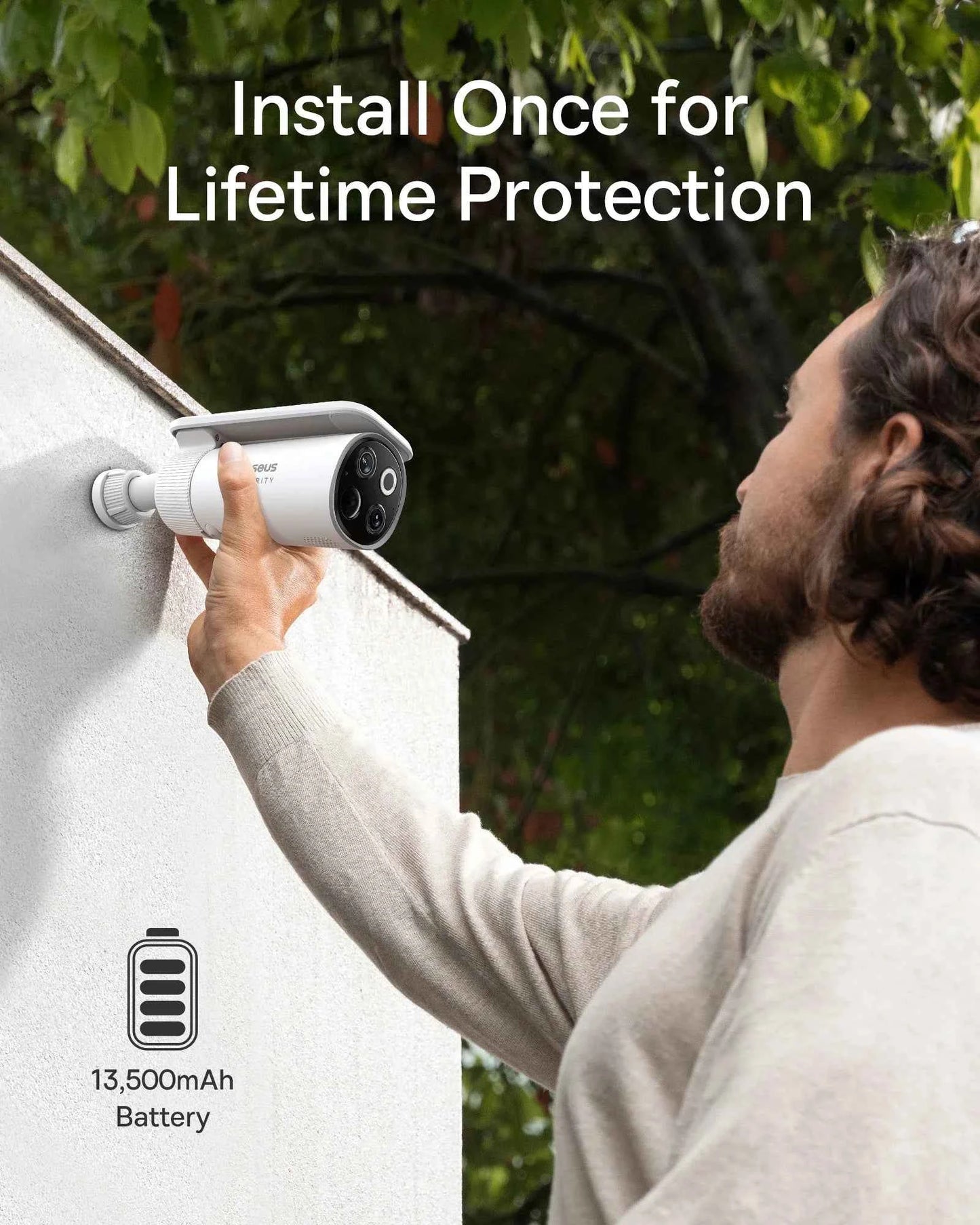 Baseus Security S1 Pro Outdoor Camera 3K Clarity Wireless Solar Security Camera Continuous Power IP67 Wifi Camera 2-Camera Kit - Limetastore
