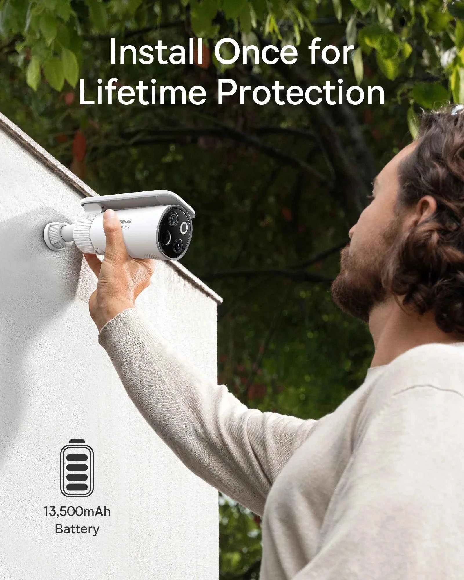 Baseus Security S1 Pro Outdoor Camera 3K Clarity Wireless Solar Security Camera Continuous Power IP67 Wifi Camera 2-Camera Kit - Limetastore