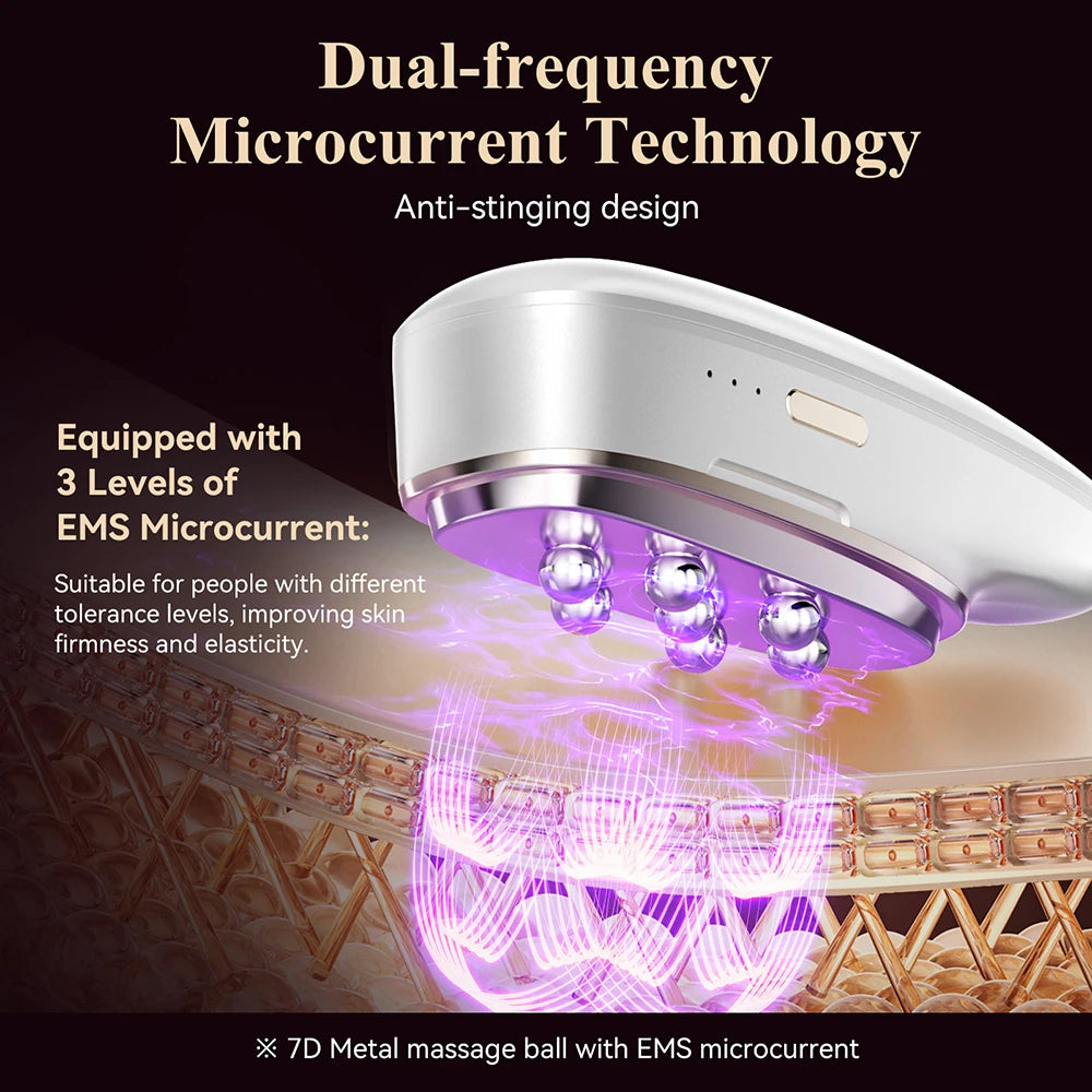 ANLAN Guasha Beauty Device Set for Facial Swelling Removal and Wrinkle Reduction - Dual-frequency EMS Hot Cold Massager - Limetastore
