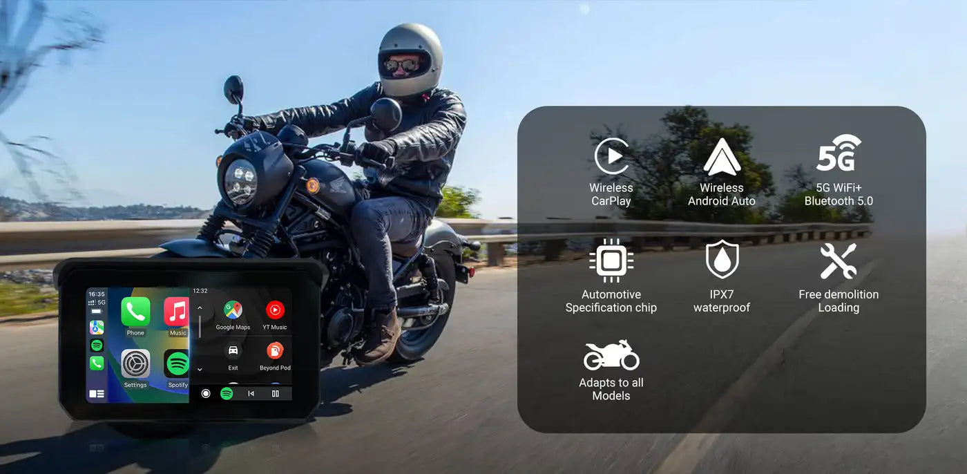 OTTOCAST Lite C5 Motorcycle Wireless CarPlay GPS Display