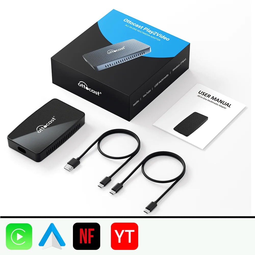 OTTOCAST Play2Video Pro Wireless CarPlay Video Adapter