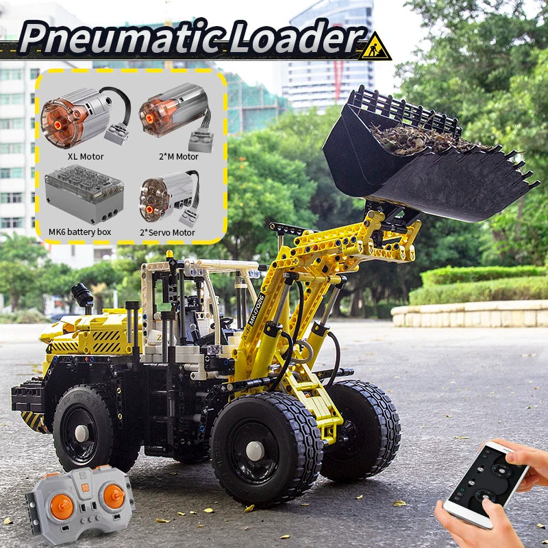 Mould King 17026 RC Pneumatic Loader L550 – Motorized Engineering Truck Building Block Set for Kids & Collectors - Limetastore