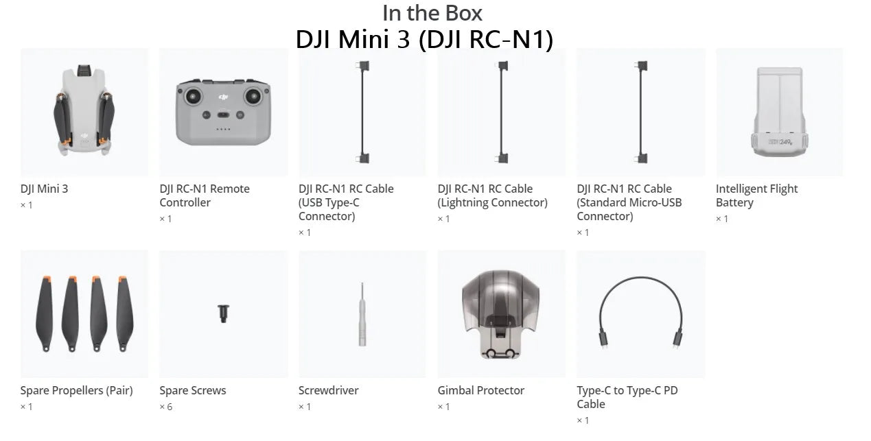 DJI Mini 3 Lightweight RC Drone with RC‑N1 – 4K HDR Video, 10 km Transmission