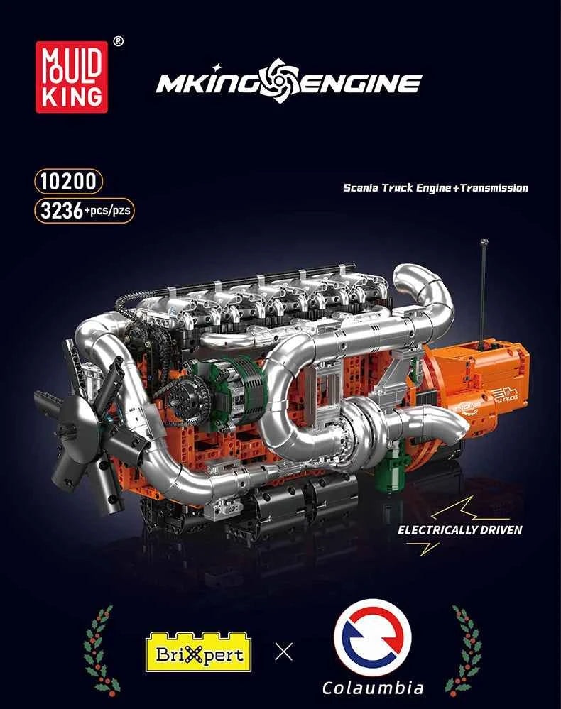 Mould King 10200 Motorized Heavy Truck Engine & Transmission Building Set - Limetastore