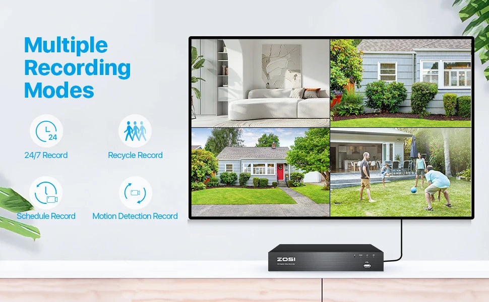 ZOSI 4K 8MP PoE Security Camera System – 8CH NVR Kit with 5MP/8MP Outdoor IP Cameras | AI Human