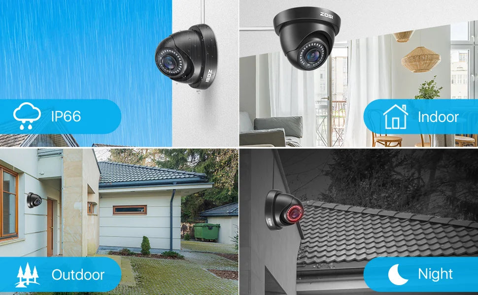 ZOSI 1080p Outdoor Security Camera – Waterproof AHD/TVI/CVI/CVBS 4‑in‑1 Surveillance Camera