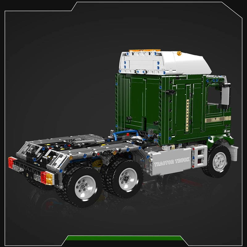 Mould King 13202 Motorized K100 Aerodyne Tractor Truck | RC Technical American Cabover Building Set - Limetastore