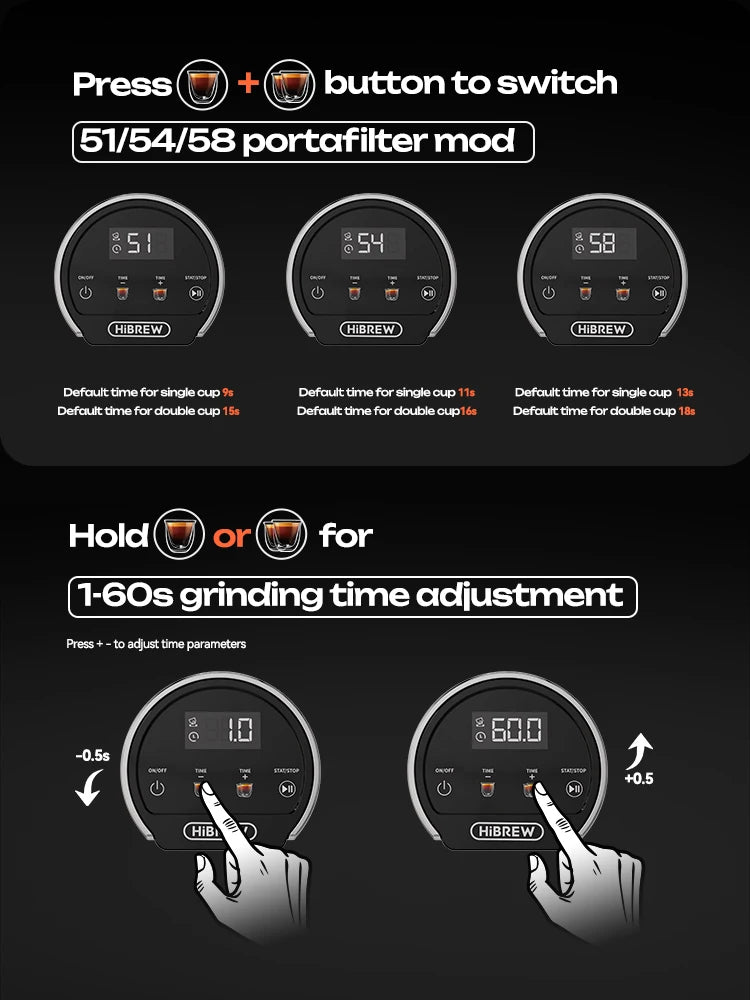 HiBREW G3 Plus – 48 mm stožčasti električni mlinček za kavo | Kompakten in prenosljiv mlinček za kavna zrna