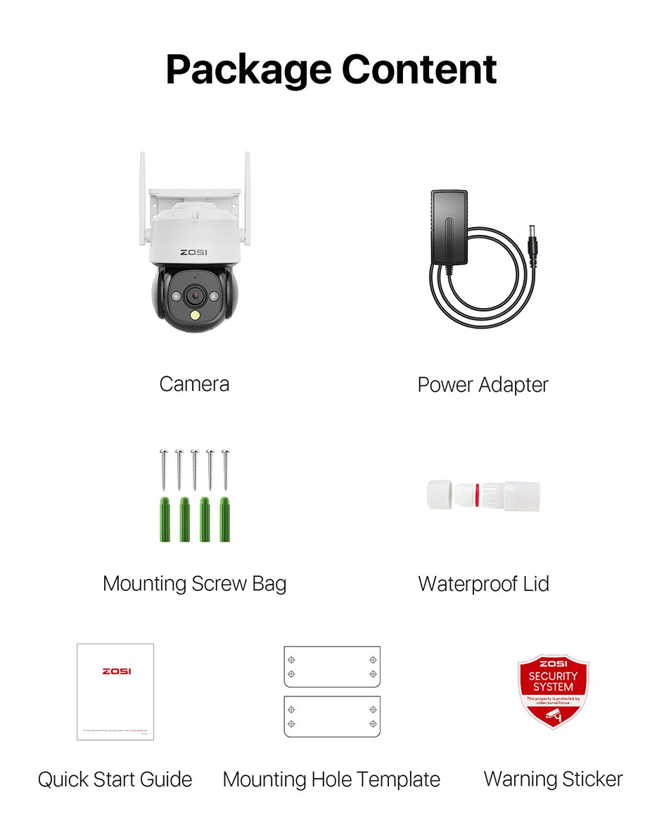 ZOSI C290 4K 8MP/4MP/2MP Outdoor PTZ WiFi Security Camera – Auto Person Tracking, 2‑Way Audio
