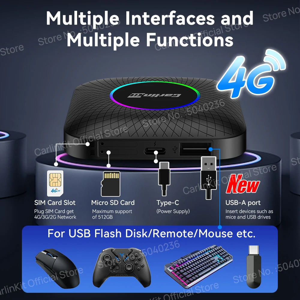 CarlinKit Android 13 SM6225 8‑Core Wireless CarPlay AI Box
