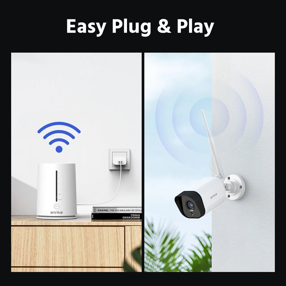 ANNKE 3MP/5MP Wireless CCTV System | 4CH NVR, Night Vision, IP66 Outdoor Cameras