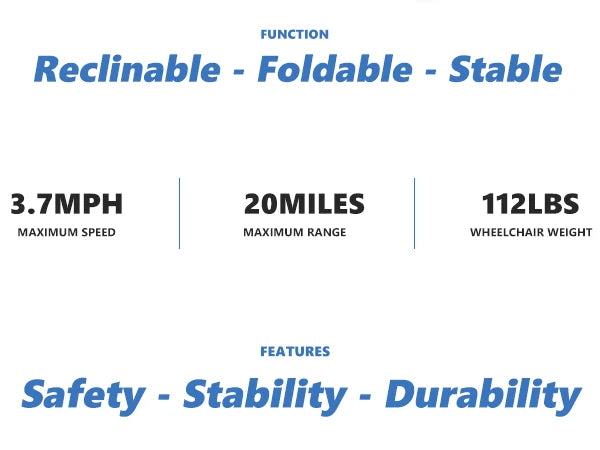 Electric Self‑Propelled Folding Wheelchair for Elderly & Disabled – Reclining Backrest