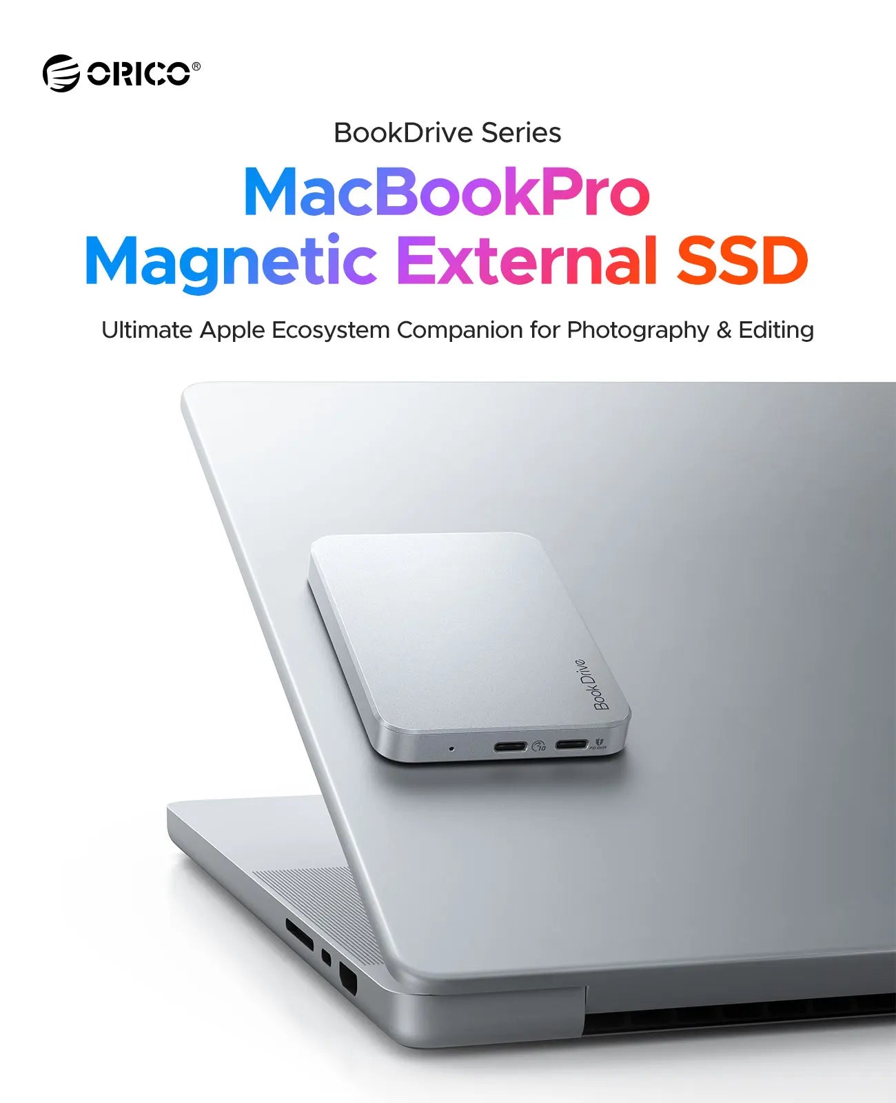 ORICO Magnetic External SSD for MacBook Pro with PD100W Charging, 4K ProRes HDR