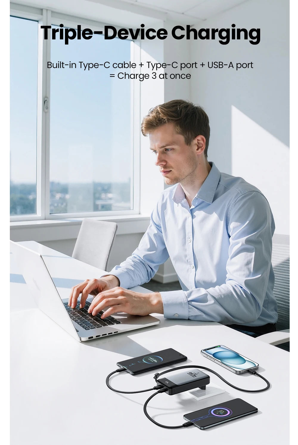 MOVESPEED MSP17 Power Bank 10000mAh 2-in-1 with Folding EU Plug