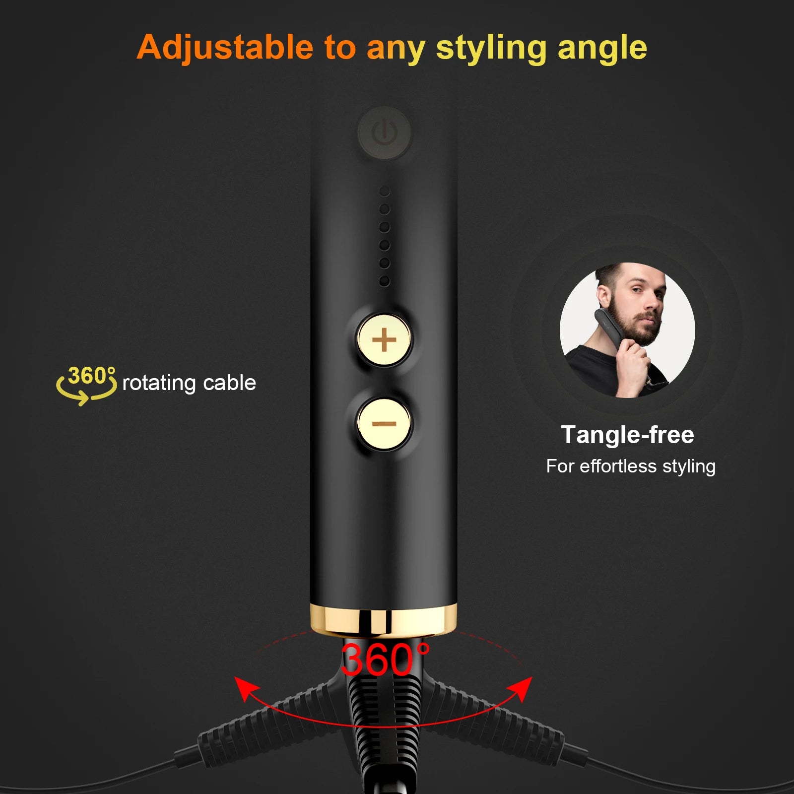 ANLAN Beard Hair Straightening Brush Hot Heated Comb for Men - Multifunctional Ceramic Straightener and Quick Hair Styler - Limetastore