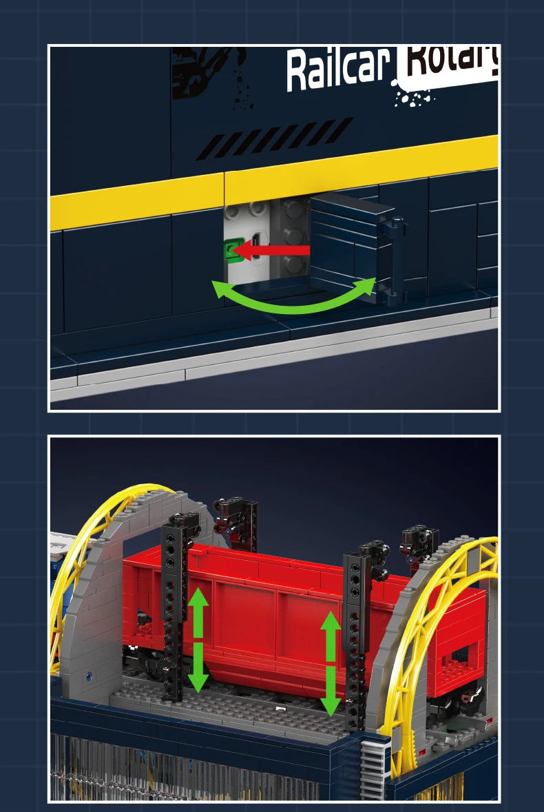 Mould King 17094 RC Railcar Rotary Dumper Building Set | Motorized Technical Train & Locomotive Building Blocks - Limetastore