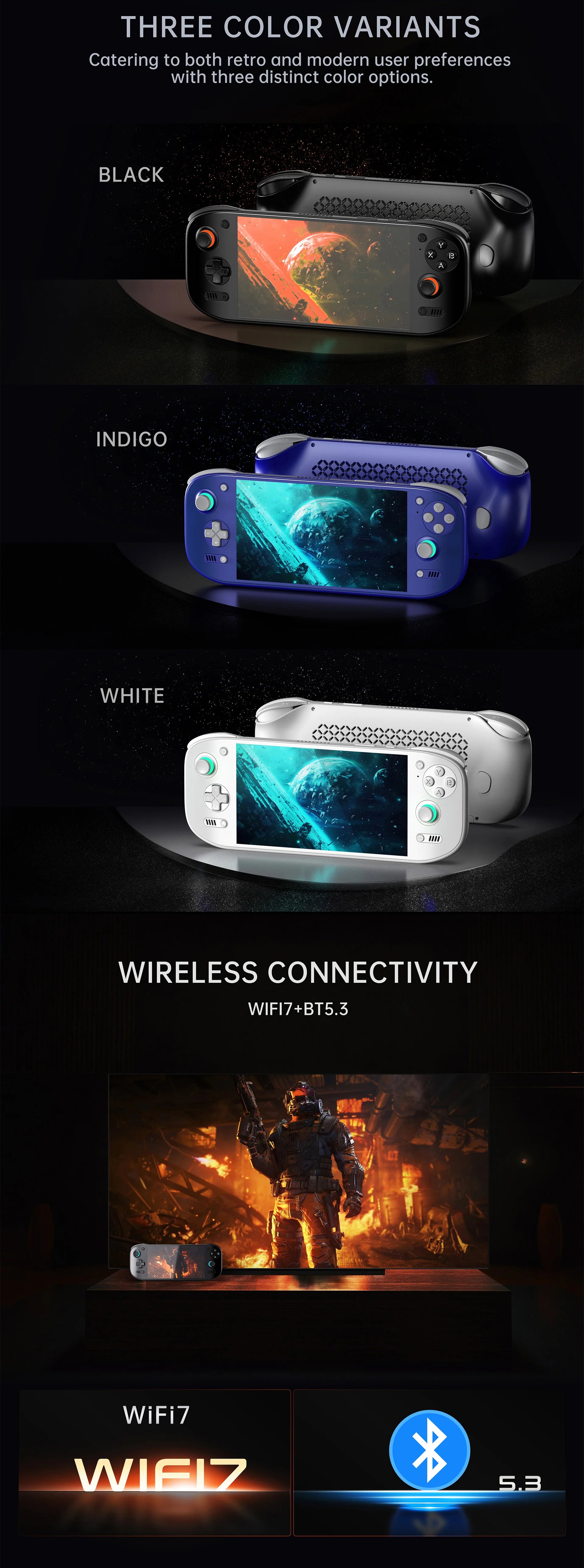 AMPOWN AYN Odin 2 Portal Handheld Game Players 7-Inch OLED 8Gen2 8000mAh Android 13 Portable Retro Video Game Custom Wireless - Limetastore