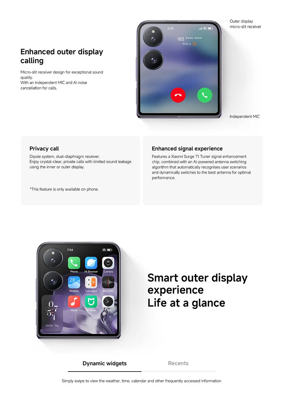 Global Version Xiaomi MIX Flip Smartphone New Snapdragon 8 Gen 3 CPU 50MP Leica Camera  12GB RAM 512GB ROM 6.86 inch Foldable Display NFC - Limetastore