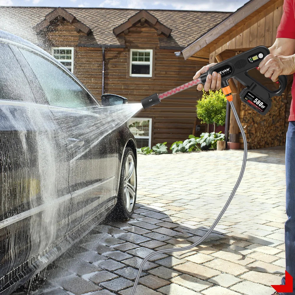 ONEVAN 220Bar Brushless High Pressure Car Washer Gun 5in1 3 Gear Spray Gun Garden Washing Power Tool For Makita 18V Battery Pin