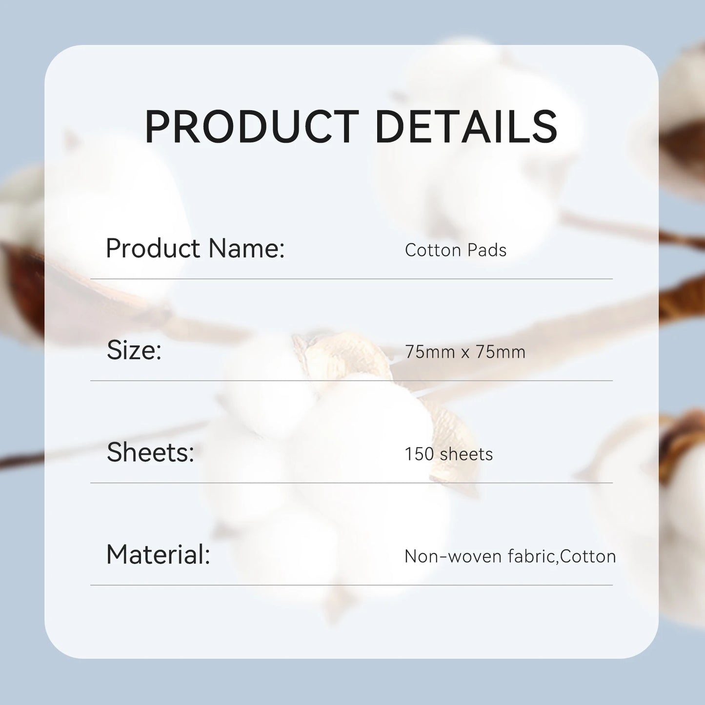 ANLAN Facial Cotton Pads | 150pcs, Extra Thick, 3‑Layer, Double‑Sided