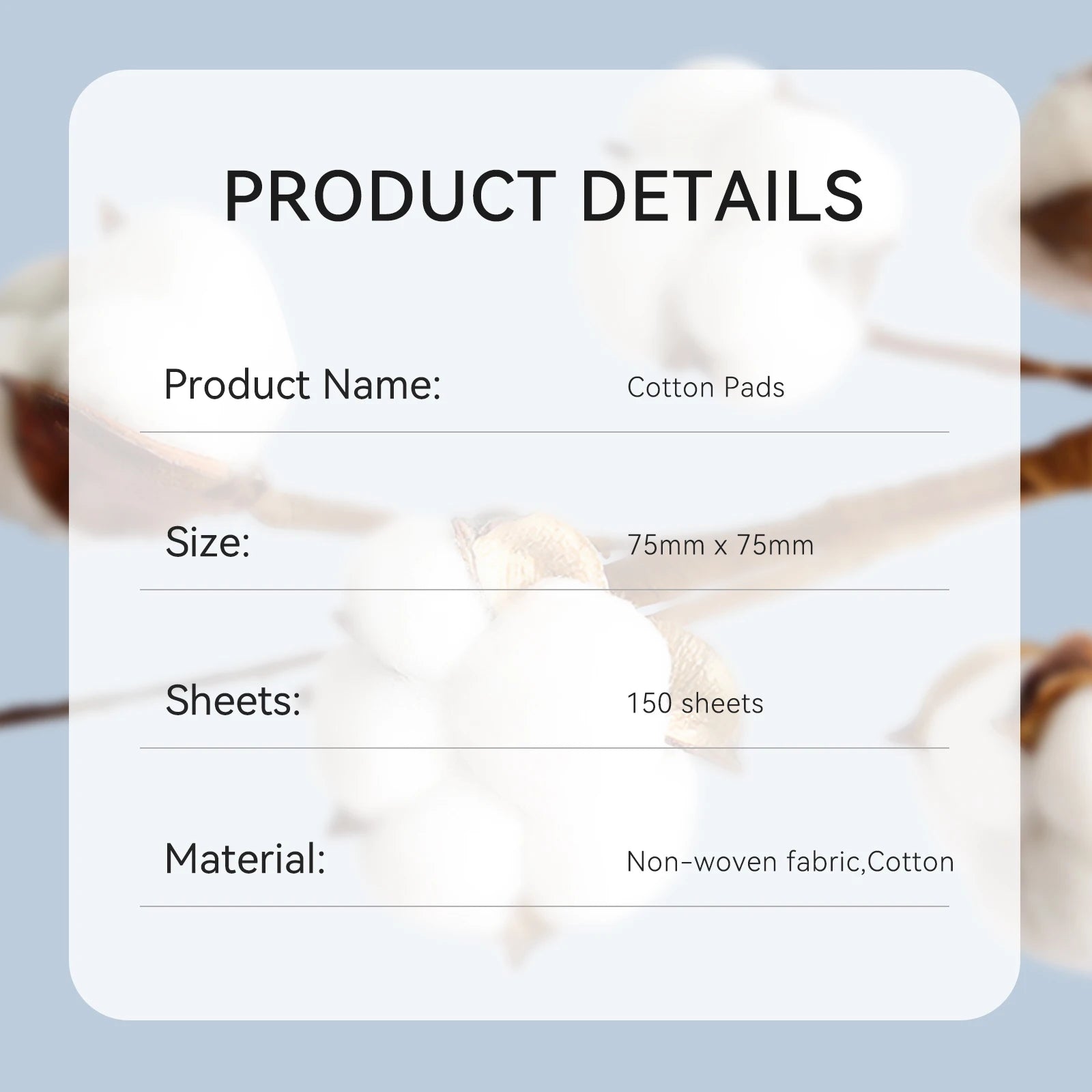 ANLAN Facial Cotton Pads | 150pcs, Extra Thick, 3‑Layer, Double‑Sided