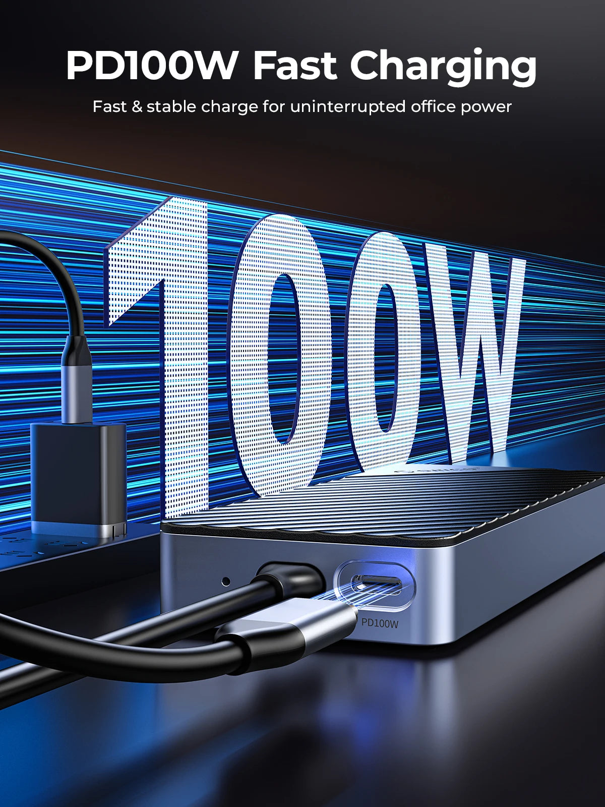 RICO USB‑C Hub Docking Station with M.2 NVMe/SATA SSD Enclosure