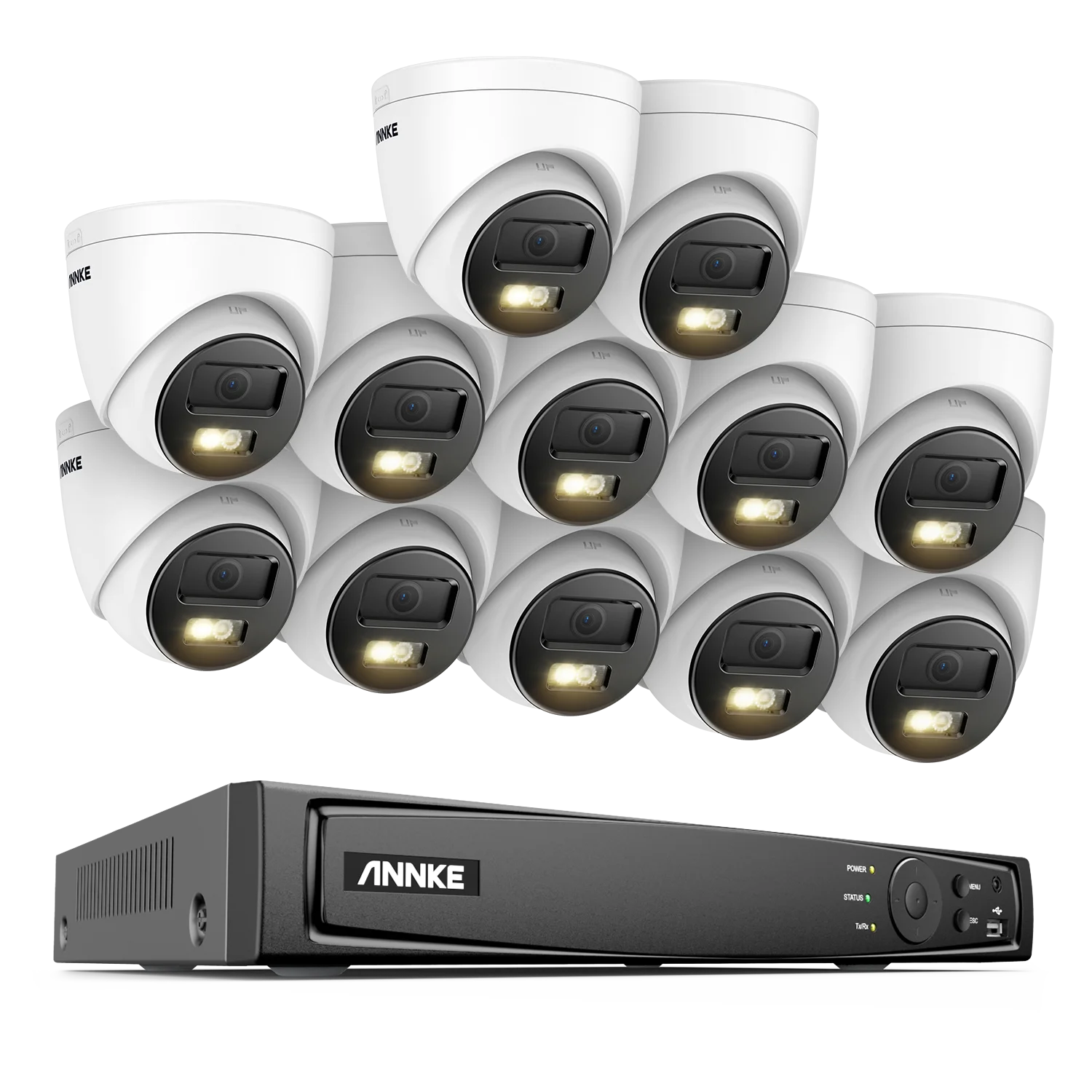 ANNKE 12MP 6K PoE CCTV System | 16CH NVR, Dual‑Light Cameras, Audio, Human & Vehicle Detection