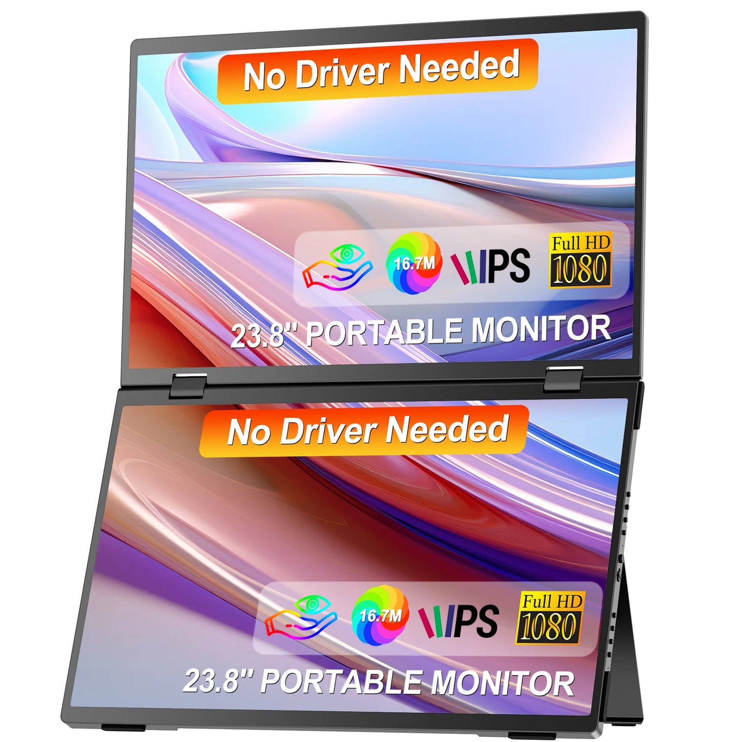 EVICIV 15.6" Dual Portable Monitor 1080P FHD With 360° Flip External Computer Display For PC Laptop Mac Phone Xbox PS4/5 Switch - Limetastore