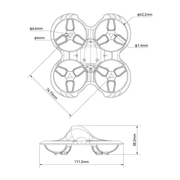 BETAFPV Cetus Pro Brushless Whoop Frame Replacement 75mm PA12